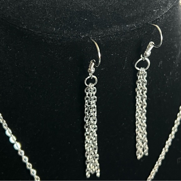 Blue stone Jewelry Set, Necklace, Earrings and Cocktail Ring - Picture 3 of 15